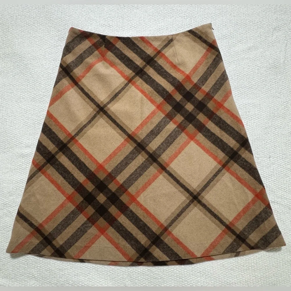 Chadwicks of Boston Size 8 Wool Blend Plaid Lined A-Line Skirt - Picture 10 of 11